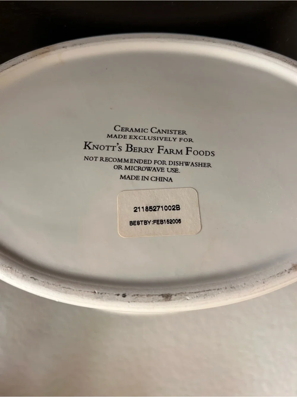 Vintage Knott's Berry Farm Foods Ceramic Canister Oval Fruit Berry Locking Lid